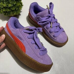 Puma Fenty NWOT Purple Lavender Suede Tangerine Orange Creeper Sneakers Size 7.5